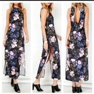 The Fifth Label Floral Maxi Dress with Side Slit size XS